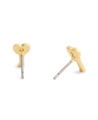 Faux Stone Charming Charms Signature Heart Key Stud Earrings