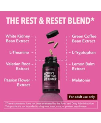 Night Time Fat Burner Capsules for Women, Weight Management for Women, 60ct