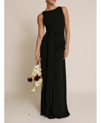 Women's Drape Gathered Sleeveless Stretch Dress