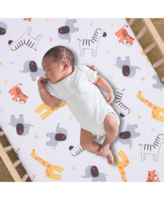 Baby Lollipop Jungle Microfiber Fitted Crib/Toddler Sheet