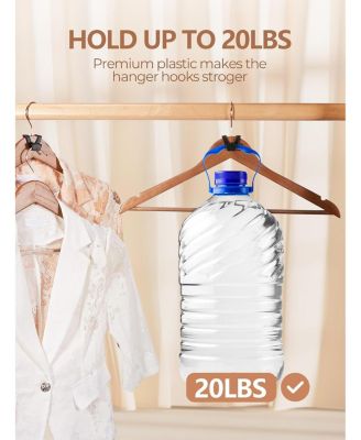 Space Saving Hanger Hooks Connector Black 60 Pack