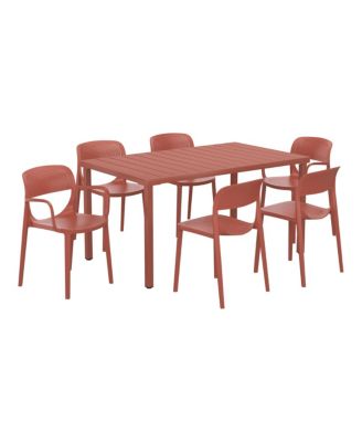 3-Piece Outdoor Indoor Metal Patio Dining Table Set With Stackable Patio Chairs