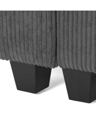 128" Corduroy Modular U-Shaped Sectional Couch and Chaise With USB/Type-C Ports and Side Pockets