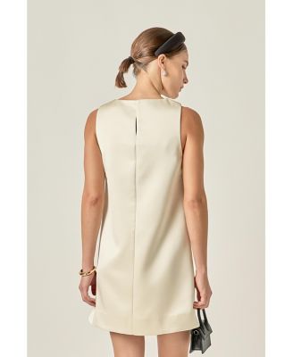 Women's Satin Sleeveless Midi Dress