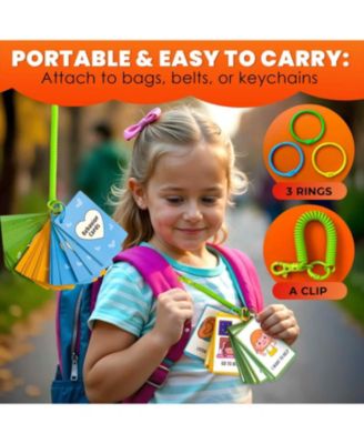 Autism Learning Materials - Communication Cards for Kids - 94 Visual Flashcards with 3 Rings & Clip