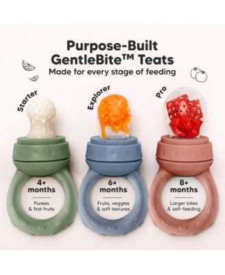 2-Pack Prep Baby Food Feeder, BPA-Free Silicone Baby Fruit Feeder for Teething, 6-12 Months BLW Feeding Essentials