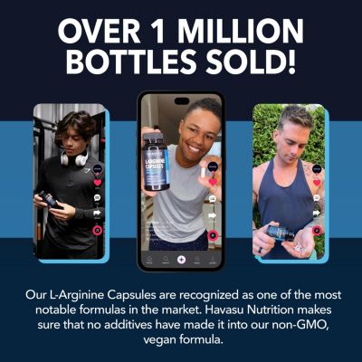 L-Arginine Capsules for Men's Stamina, Endurance & Performance, 120ct