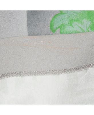 Women's Collection Grey /green Printed Cotton & Crepe Sheath Dress