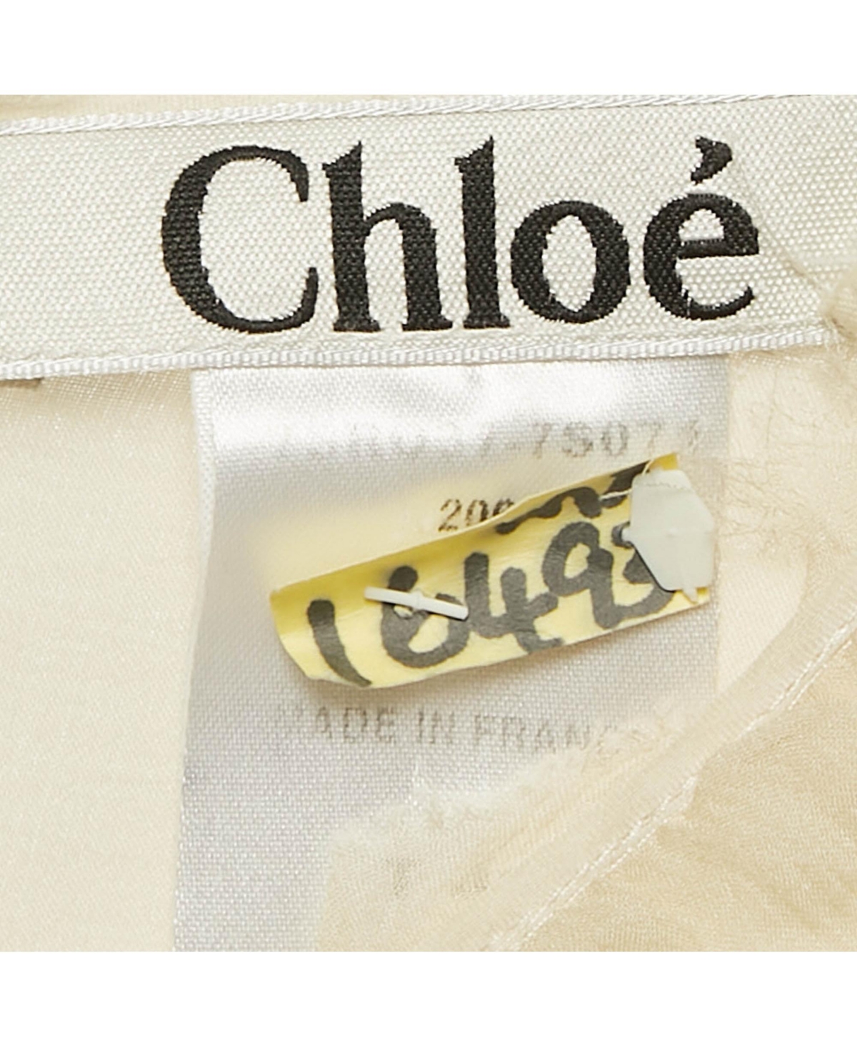 Pre-Owned Chloe Women's Cream Jute And Silk Sleeveless Mini Dress