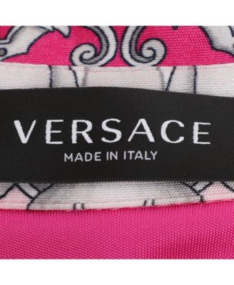 Women's Pink/silver Satin Baroque Cutout Midi Shirt Dress