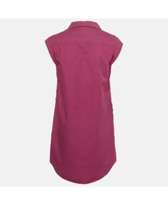 Women's Brit Dark Pink Cotton Sleeveless Mini Dress