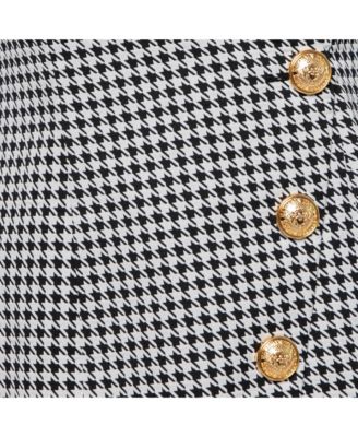 Women's Monochrome Houndstooth Jacquard Mini Dress