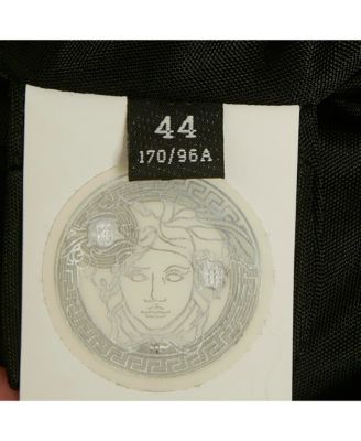 Women's Black Crepe Medusa Pin Detail Short Dress