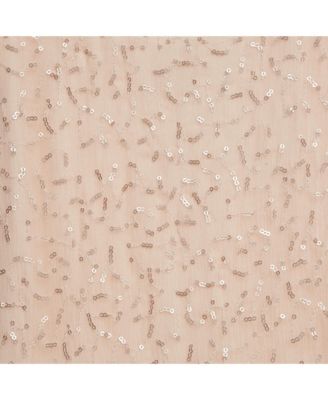 Women's Light Orange Sequin Detail Silk Cut-Out Dress