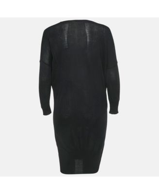 Women's Black Knit V-Neck Dress