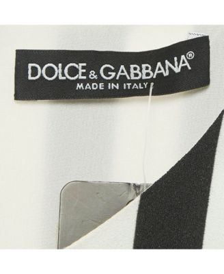 Women's Black/white Stripe Crepe Midi Dress