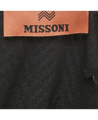 Women's Black Zig Zag Lurex Knit Short Dress