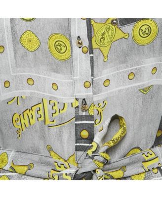 Women's Jeans Grey Printed Crepe Tunic Top