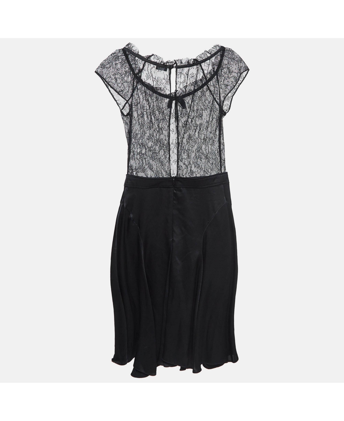 Pre-Owned Dolce & Gabbana Women's Pre-Owned D&g Black Lace And Satin Flared Short Dress