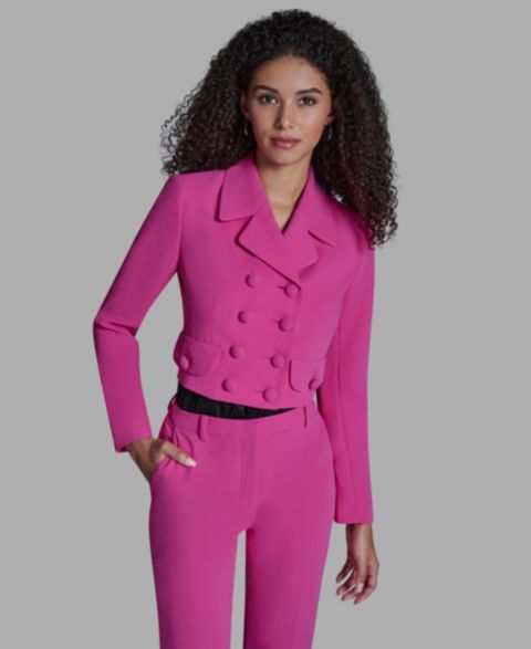 Женские куртки BCBG Cropped Double Breasted Collared Jacket