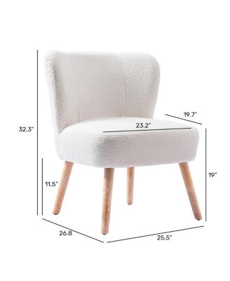 4 Piece  Upholstered Boucle Accent Chair and Ottoman Sets