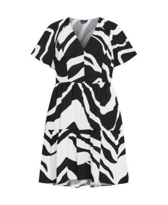 Women's Frill Mini Print Dress