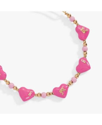 Barbie Logo Heart Beaded Bangle Bracelet