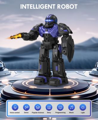 RC Robot Toys, Gesture Sensing Programmable RC Robot Toy, Talking, Dancing Rechargeable Intelligent Remote Control Robot