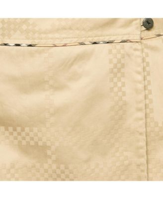 Women's Beige Cotton Jacquard Mini Wrap Skirt