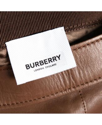 Women's Brown Leather Double Zip Pencil Midi Skirt