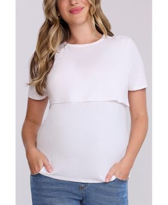 Women's Crewneck Short Sleeve Nursing Tee - Motherhood Maternity
