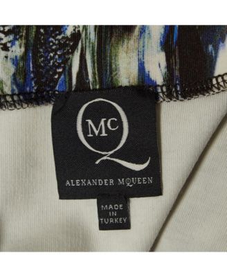 Women's Pre-Owned Mcq By Alexander Mcqueen Black Jersey Printed Pencil Midi Skirt