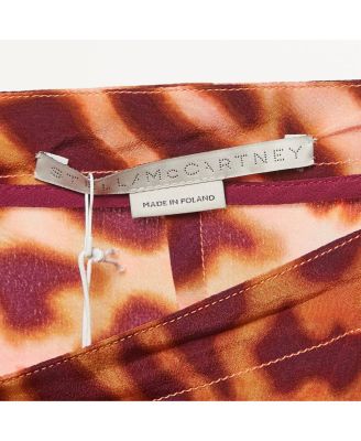 Women's Brown Leopard Print Silk Flared Midi Skirt