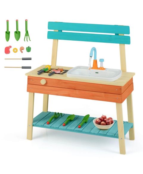 Детская игрушка Costway Water Play Wooden Mud Kitchen, Ages 3-8, цвет: Assorted Pre-Pack
