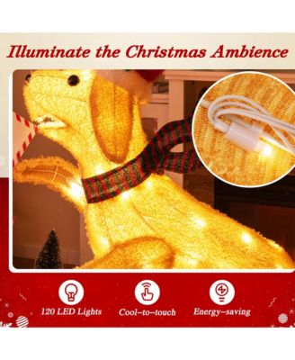 3.5 FT Lighted Dachshund Climbing Mailbox Pre-Lit Christmas Holiday Decoration