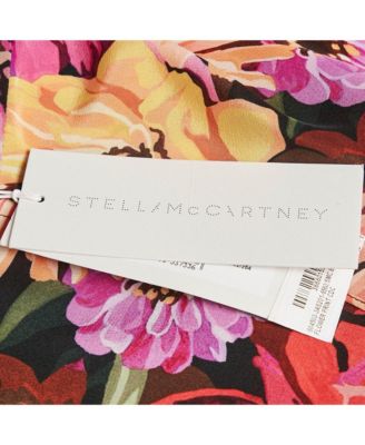 Women's Multicolor Flower Print Silk Midi Skirt