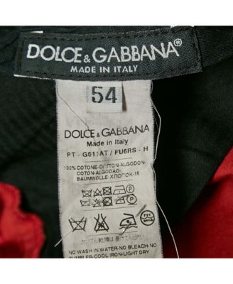 Men's Pre-Owned Dolce & Gabbanna Red Cotton Straight Leg Pants