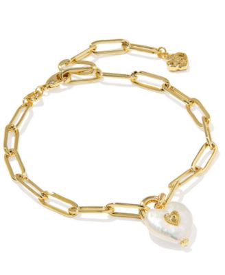 Kendra Scott - Cultured Freshwater Pearl 14K Gold Over Brass Sasha Chain Bracelet