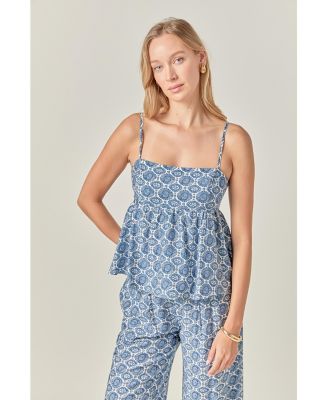 Women's Printed Babydoll Top