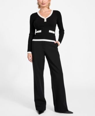 Women's Laurel Ribbed Knit V-Neck Sweater