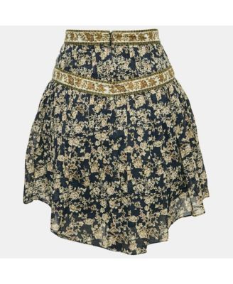 Women's Etoile Blue Floral Print Cotton Vega Mini Skirt