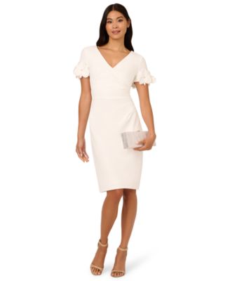 Adrianna Papell - Petite Surplice Neck Knit Short Dress