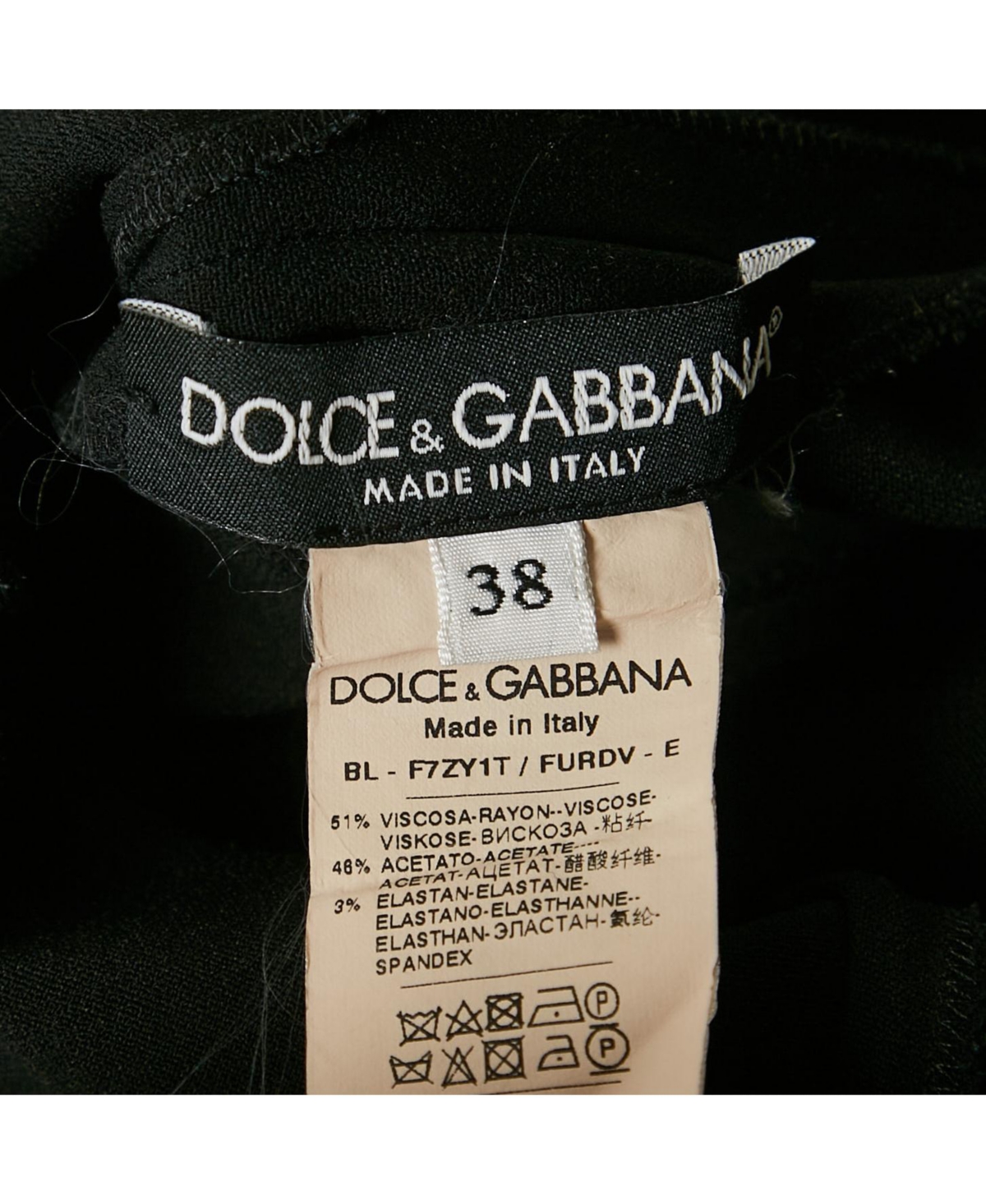Pre-Owned Dolce & Gabbana Women's Black Crepe Ruffled Top