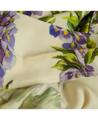 Women's Floral Print Silk Long Sleeve Shirt