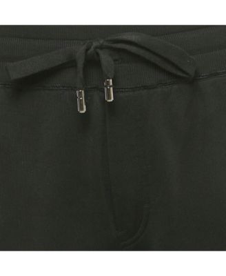 Men's Black Cotton Logo Plaque Sweatpants