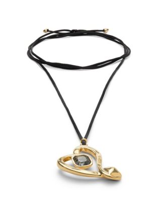 Modern Gold Plated Heart Faceted Crystal Necklace