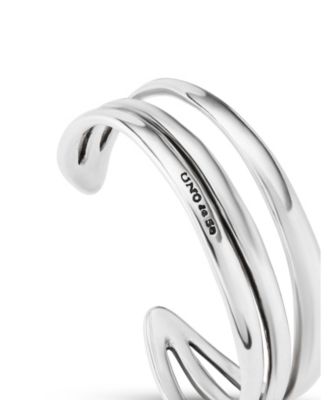 Rigid Engraved Logo Triple Row Cuff Bracelet