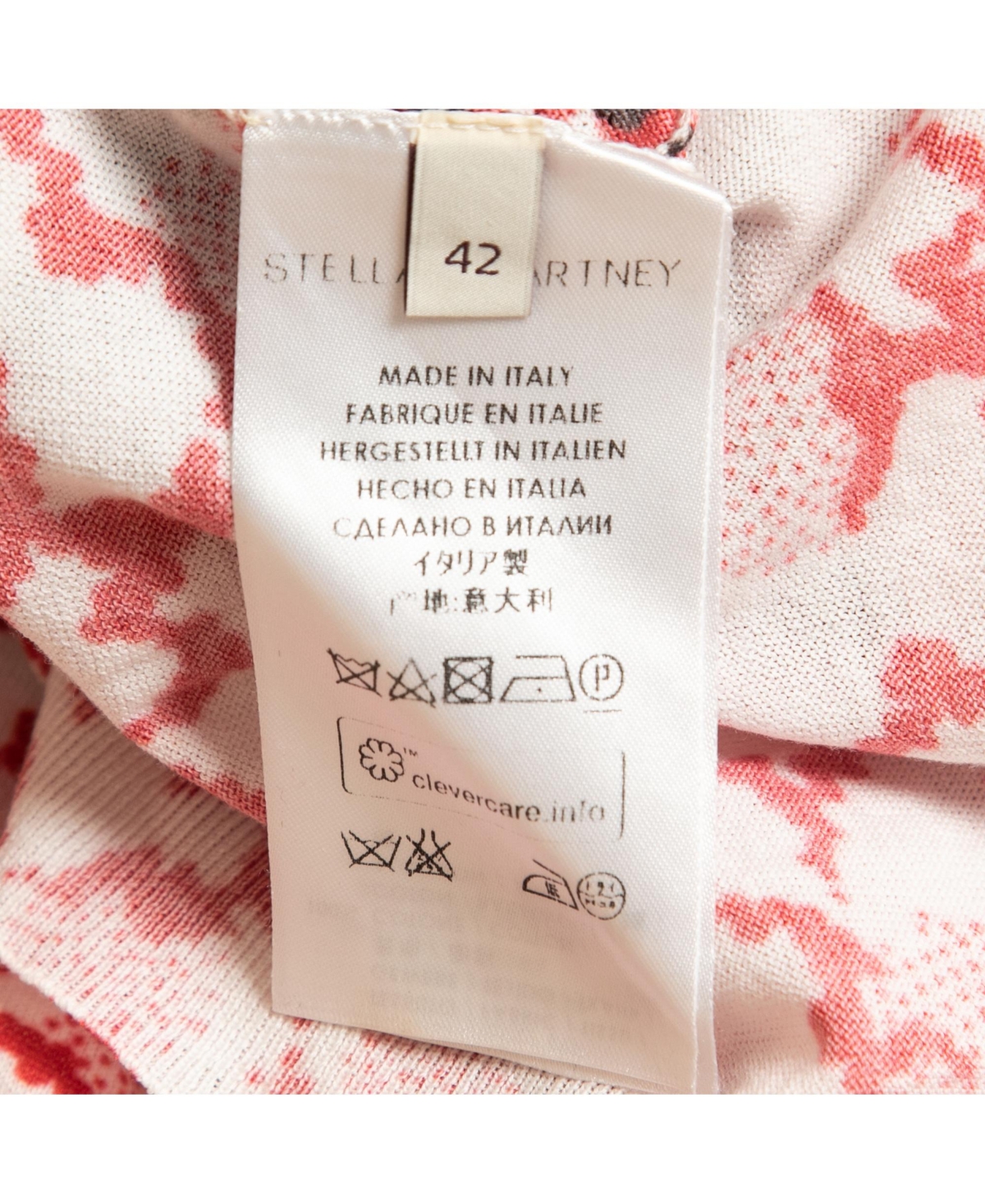 Pre-Owned Stella Mccartney Women's Red Leopard Print Cotton Knit Long Sleeve Top