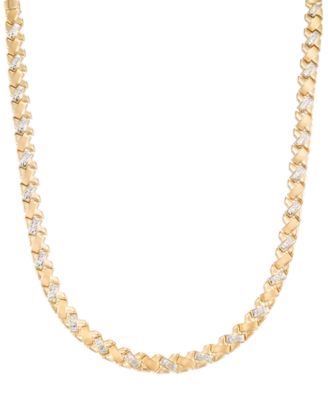 Macy's - Diamond Cut Necklace in 18K Two-Tone Gold Over Sterling Silver