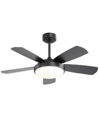42-inch Modern Black 5-Blade Ceiling Fan with Light and Remote Control